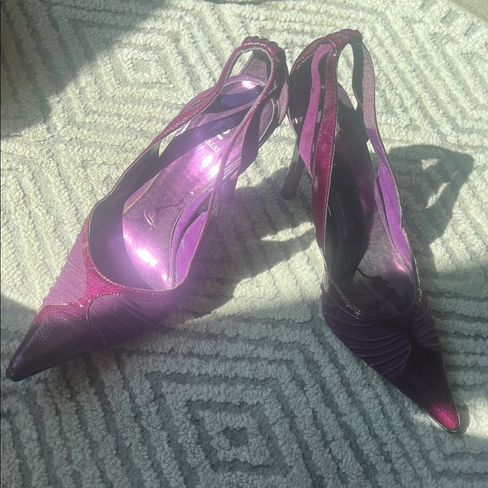 90s style Bakers Shimmering Purple Heels
